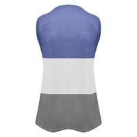 Ženski modni modni casual prsluk s printom labava majica bez rukava s izrezom u obliku slova a, puloveri ženske