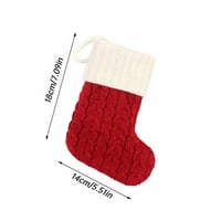 Božićne čarape s inicijalima vezenim velikim slovima pletene crvene i bijele božićne čarape za ukrašavanje obiteljskih