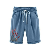 Ženske ljetne Casual kratke hlače s printom, džepovi s labavim vezicama, Plus size hlače