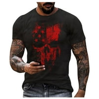 Muške košulje muške ljetne ležerne 3D tiskane majice s kratkim rukavima s kratkim rukavima bluza crvena xl
