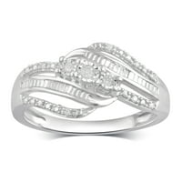 Carat t.w Diamond Sterling Silver Anniversistary prsten