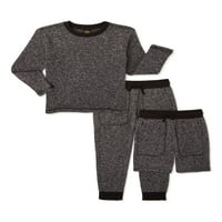 Atletic Works Boys Active Fleece Twichirt, Jogger Pant i kratki set outfita s 3 komada, veličine 4- & Husky