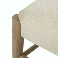 Drvene stolice za blagovanje od 2 komada presvučene tkaninom, svijetli pepeo i svijetlo bež Tvid