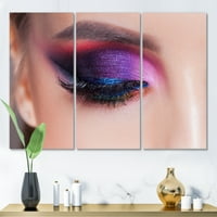 Dizajnerska umjetnost svijetla šminka za oči u luksuznim plavim i ružičastim nijansama moderni zidni tisak na