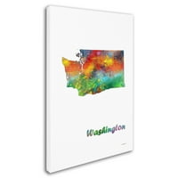 Zaštitni znak likovna umjetnost Washington State Map-1 Canvas Art by Marlene Watson