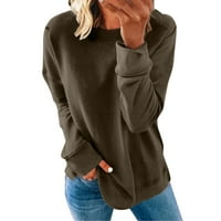 Ženska prevelika majica s kapuljačom ženska jesen / zima široka ležerna majica dugih rukava s okruglim vratom