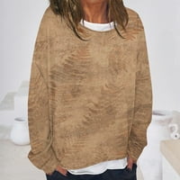 Ženska Casual modna majica s kapuljačom s okruglim vratom s dugim rukavima s dugim rukavima, višeslojni pulover,