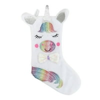 Unicorn dizajniran božićna čarapa za božićne bombone poklon čarape Viseći privjesak sa svjetlom