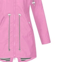 Kišna jakna Ženska obična vanjska jakna Plus veličina vjetrootporna široka sportska jakna s kapuljačom topli kaput
