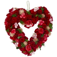 Umjetni vijenac za Valentinovo od crvene drvene ruže u obliku srca