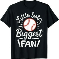 Ženske majice, majica s natpisom Baseball mala sestra, najveća obožavateljica, poklon majice s okruglim vratom