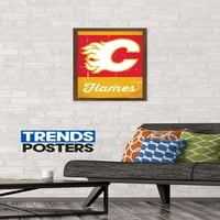 Calgarie Flames - zidni poster s retro logotipom, 14.725 22.375