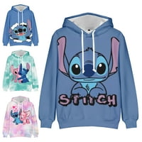 Ulica majica sa kapuljačom Lilo & Stitch dugih rukava i 3D ispis Stitch, casual majica za odrasle-7XL