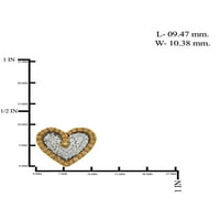 Carat T.W. Šampanjac i bijeli dijamantni srčani sterling srebrne naušnice