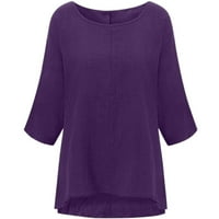 Ženske ljetne majice Čvrsta boja pulover posada za vrat tinejdžerske majice Lightweigh Basic Modni trendovski