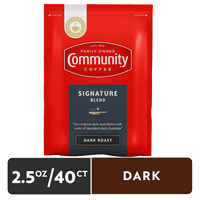 Obična kava, prethodno izmjerena na 2 unce, mljevena mješavina tamnog pečenja, frakcijska, količina