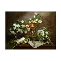 Andrey Morozov 'Mrtvi život s ružama i svijećom' platno umjetnost