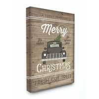 Sretan Božić, crni automobil, tekstura drveta, Svečana riječ, zidni dizajn umjetnice Jennifer Pugh