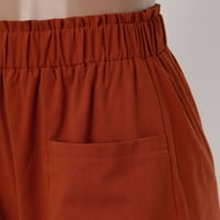 Ženske hlače Ležerne ljetne kratke hlače visokog elastičnog struka, Nabrane slatke kratke hlače s volanima, lepršave